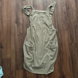 Green Textured Overall Dress